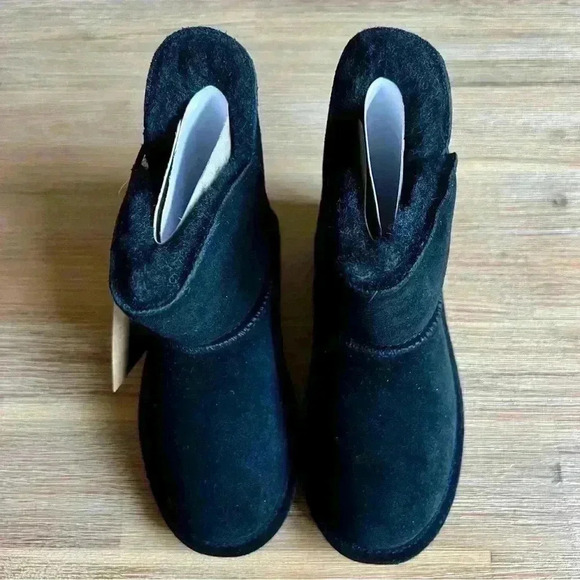 Bearpaw Winter Boots Rosaline Toddler Size 12 Black Suede Shearling Pull On - Picture 6 of 11